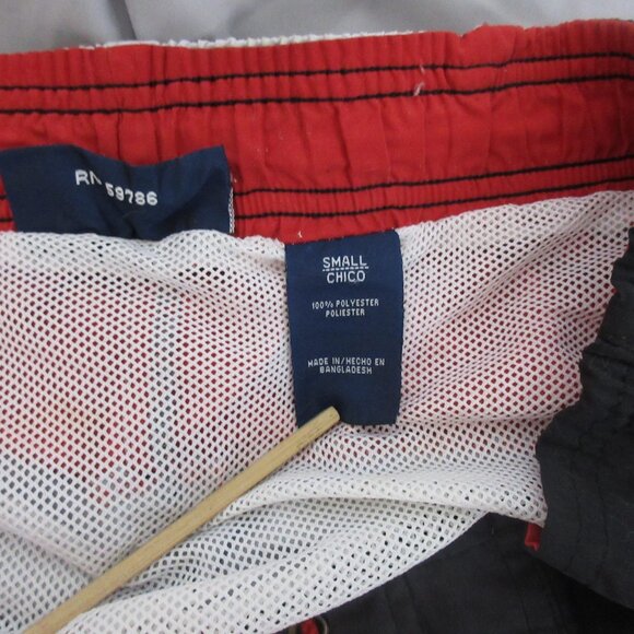 Spalding Athletic Men's Swim Board Trunks Size Small Black Red Gray Mesh Liner - Picture 4 of 8